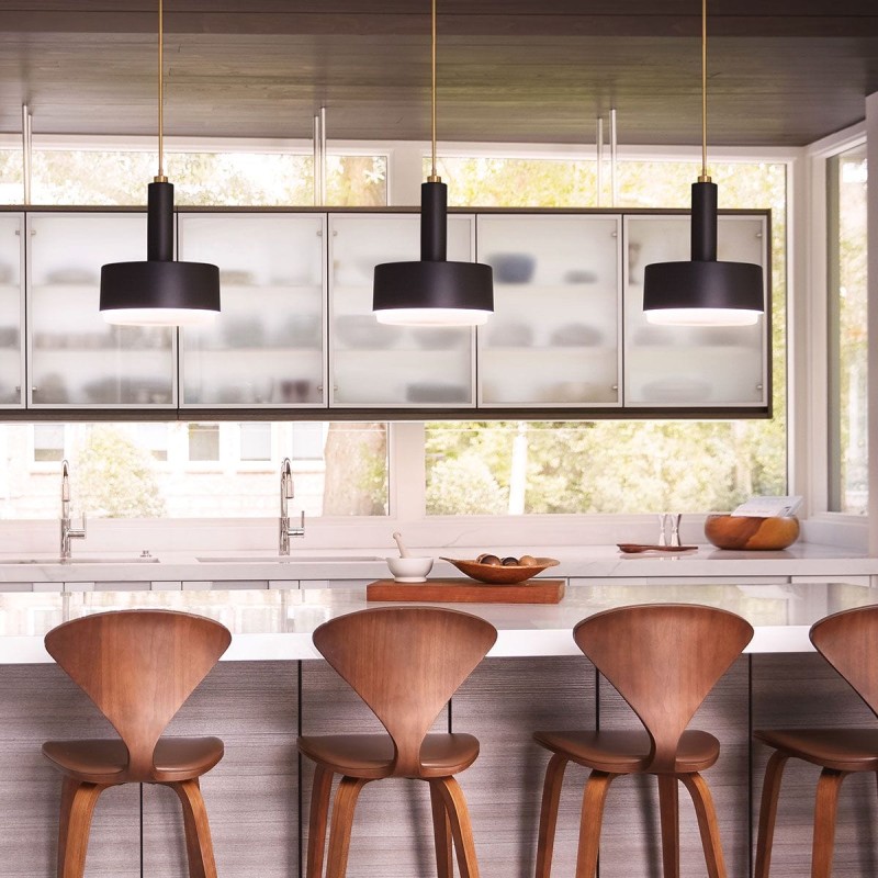Suspension Cedric Noir et opale 2x60W ELS_HK-CEDRIC-P-M-BK HK-CEDRIC-P-M-BK Suspension Cedric Noir et opale 2x60W ELSTEAD LIGHTING HK-CEDRIC-P-M-BK