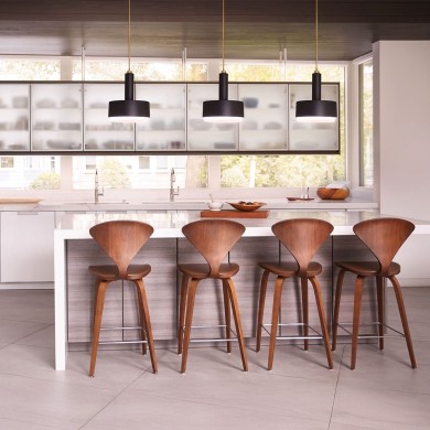 Suspension Cedric Noir et opale 2x60W ELSTEAD LIGHTING HK-CEDRIC-P-M-BK
