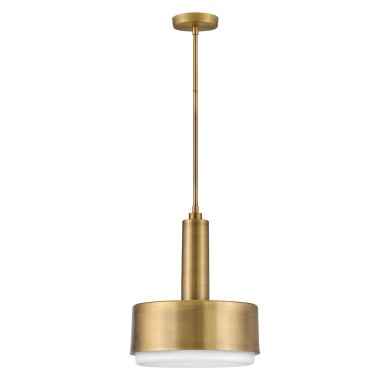 Suspension Cedric Laiton et opale 2x60W ELSTEAD LIGHTING HK-CEDRIC-P-M-BR