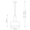 Suspension Cedric Laiton et opale 2x60W ELSTEAD LIGHTING HK-CEDRIC-P-M-BR