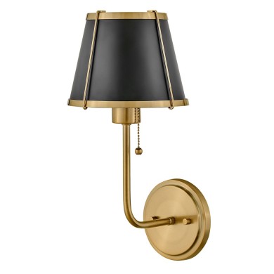 Applique Clarke Laiton et acier noir 40W ELSTEAD LIGHTING HK-CLARKE1-BR-BK