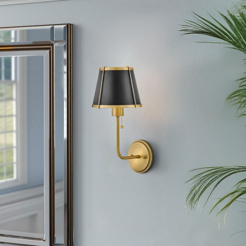 Applique Clarke Laiton et acier noir 40W ELS_HK-CLARKE1-BR-BK HK-CLARKE1-BR-BK Applique Clarke Laiton et acier noir 40W ELSTEAD LIGHTING HK-CLARKE1-BR-BK
