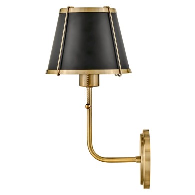 Applique Clarke Laiton et acier noir 40W ELSTEAD LIGHTING HK-CLARKE1-BR-BK