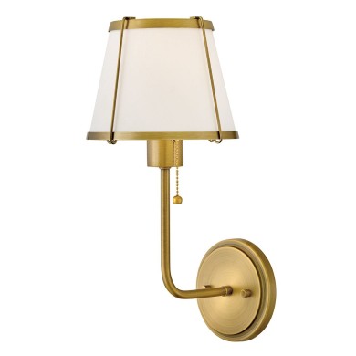 Applique Clarke laiton, acier ivoire et marron 40W ELSTEAD LIGHTING HK-CLARKE1-DBR-OW