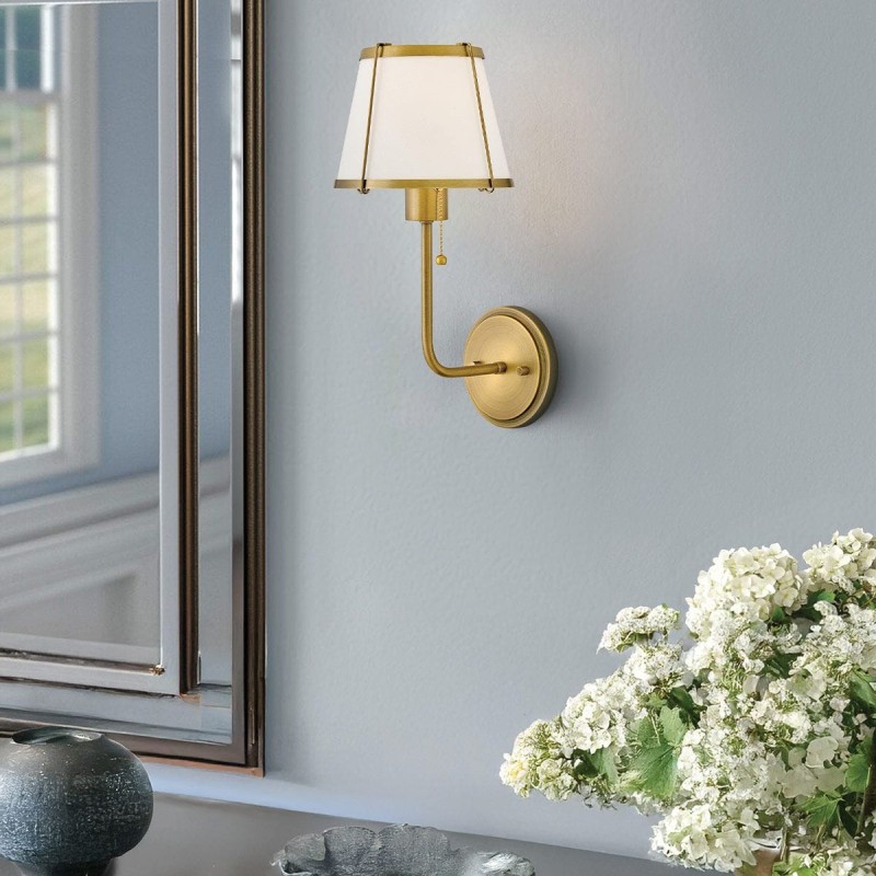 Applique Clarke laiton, acier ivoire et marron 40W ELS_HK-CLARKE1-DBR-OW HK-CLARKE1-DBR-OW Applique Clarke laiton, acier ivoire et marron 40W ELSTEAD LIGHTING HK-CLARKE1-DBR-OW