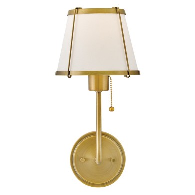 Applique Clarke laiton, acier ivoire et marron 40W ELSTEAD LIGHTING HK-CLARKE1-DBR-OW