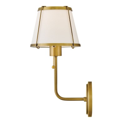 Applique Clarke laiton, acier ivoire et marron 40W ELSTEAD LIGHTING HK-CLARKE1-DBR-OW