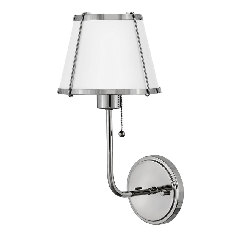 Applique Clarke Nickel et blanc 40W ELS_HK-CLARKE1-PN-WH HK-CLARKE1-PN-WH Applique Clarke Nickel et blanc 40W ELSTEAD LIGHTING HK-CLARKE1-PN-WH
