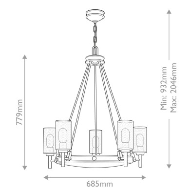 Lustre Collier Noir 5x40W ELSTEAD LIGHTING HK-COLLIER5-BX