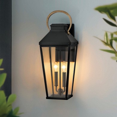 Applique Dawson Noir, bronze et transparent 2x40W  HK-DAWSON-L
