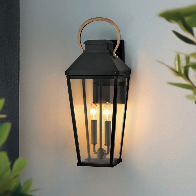 Applique Dawson Noir, bronze et transparent 2x40W  HK-DAWSON-L