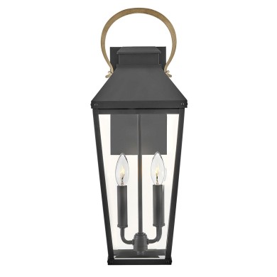 Applique Dawson Noir, bronze et transparent 2x40W  HK-DAWSON-L