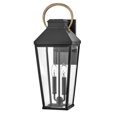 Applique Dawson Noir, bronze et transparent 2x40W  HK-DAWSON-L