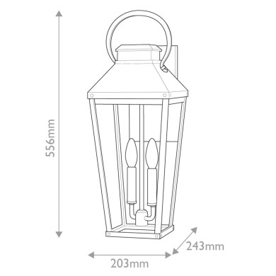 Applique Dawson Noir, bronze et transparent 2x40W  HK-DAWSON-L