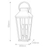 Applique Dawson Noir, bronze et transparent 2x40W  HK-DAWSON-L