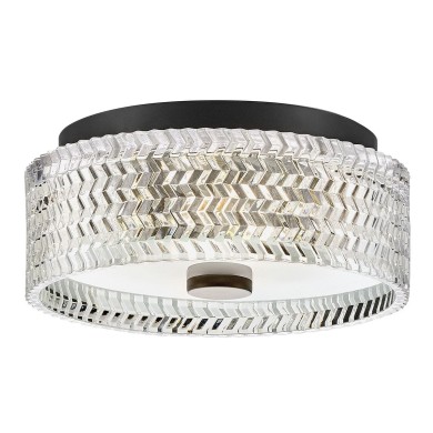 Plafonnier Elle Noir et transparent 2x60W ELSTEAD LIGHTING HK-ELLE-F-S-BK