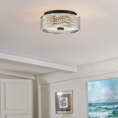 Plafonnier Elle Noir et transparent 2x60W ELSTEAD LIGHTING HK-ELLE-F-S-BK
