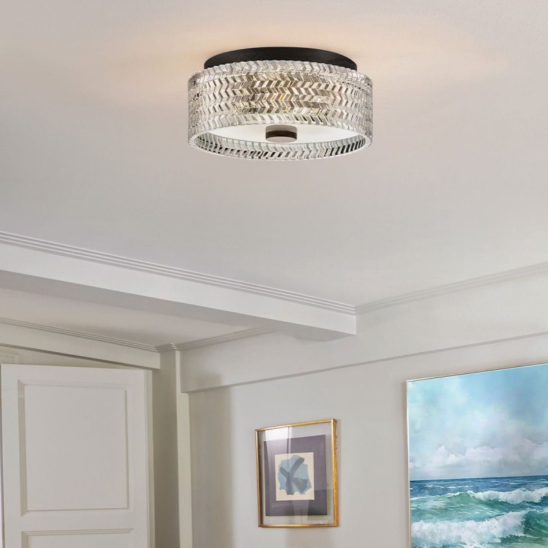 Plafonnier Elle Noir et transparent 2x60W ELS_HK-ELLE-F-S-BK HK-ELLE-F-S-BK Plafonnier Elle Noir et transparent 2x60W ELSTEAD LIGHTING HK-ELLE-F-S-BK