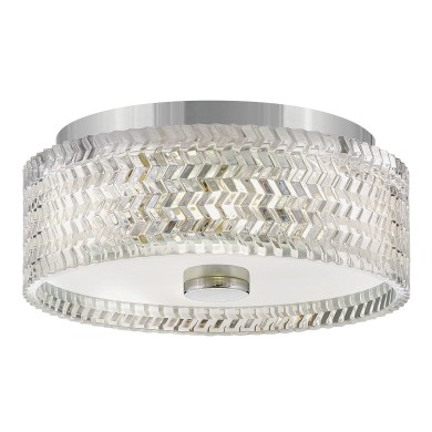 Plafonnier Elle Chrome et transparent 2x60W ELSTEAD LIGHTING HK-ELLE-F-S-CM