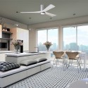 Ventilateur Plafonnier avec lampe Irene 152cm Chromé Blanc