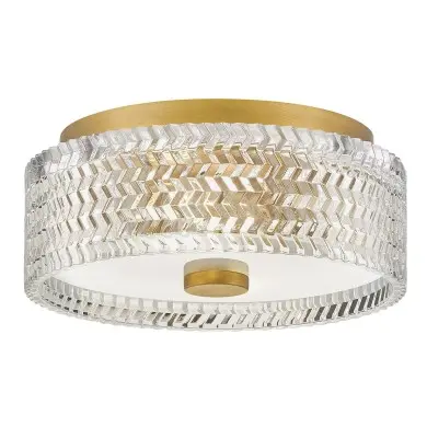 Plafonnier Elle Laiton et transparent 2x60W ELSTEAD LIGHTING HK-ELLE-F-S-HB