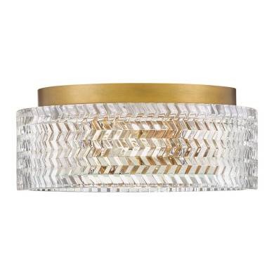 Plafonnier Elle Laiton et transparent 2x60W ELSTEAD LIGHTING HK-ELLE-F-S-HB