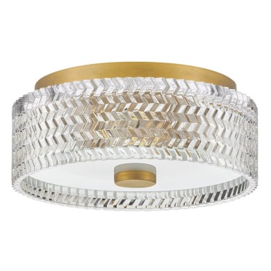 Plafonnier Elle Laiton et transparent 2x60W ELSTEAD LIGHTING HK-ELLE-F-S-HB