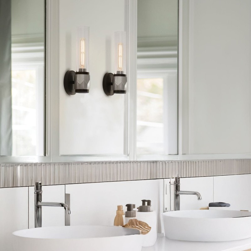 Applique Ellison Noir, nickel et transparent 40W ELSTEAD LIGHTING HK-ELLISON1-BK-BN
