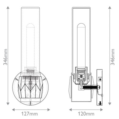 Applique Ellison Noir, nickel et transparent 40W ELSTEAD LIGHTING HK-ELLISON1-BK-BN
