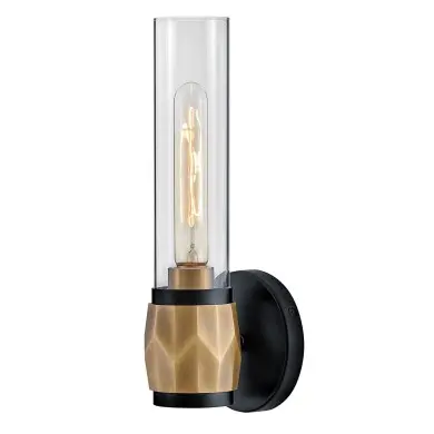 Applique Ellison Noir, laiton et transparent 40W ELSTEAD LIGHTING HK-ELLISON1-BK-HB