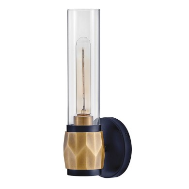 Applique Ellison Noir, laiton et transparent 40W ELSTEAD LIGHTING HK-ELLISON1-BK-HB