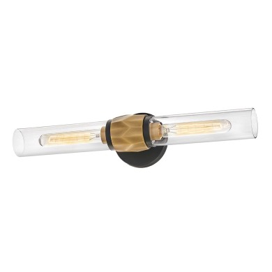 Applique Ellison Noir, laiton et transparent 2x40W ELSTEAD LIGHTING HK-ELLISON2-BK-HB