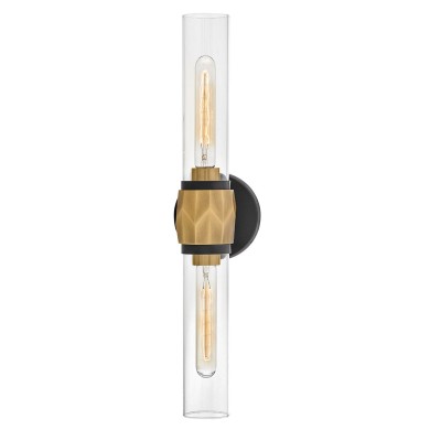 Applique Ellison Noir, laiton et transparent 2x40W ELSTEAD LIGHTING HK-ELLISON2-BK-HB