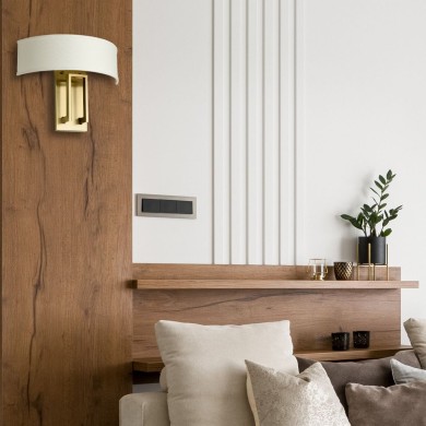 Applique Hampton Laiton et blanc 2x40W ELSTEAD LIGHTING HK-HAMPTON2-BB