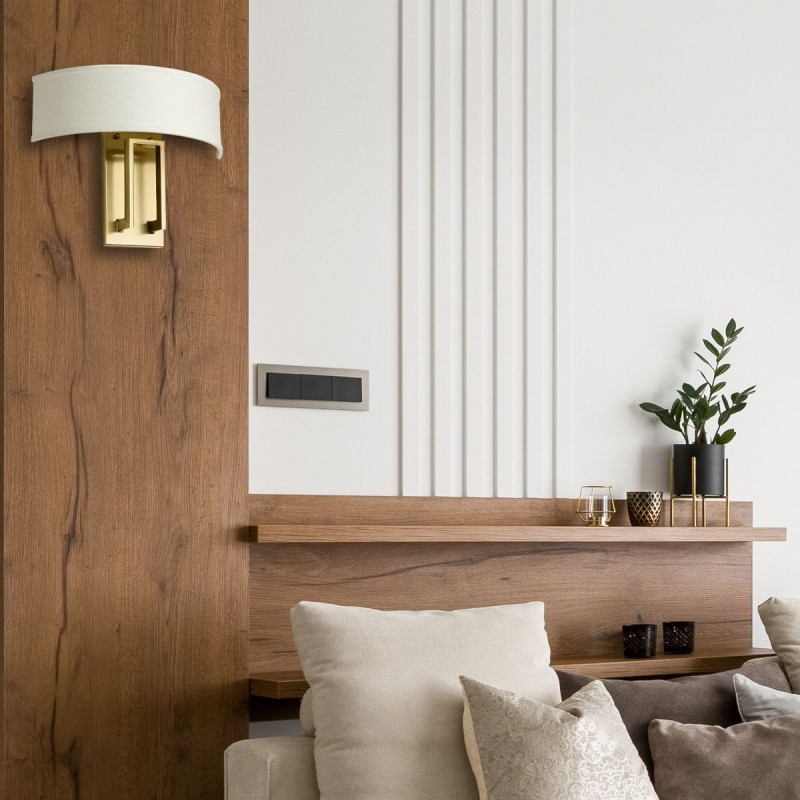 Applique Hampton Laiton et blanc 2x40W ELS_HK-HAMPTON2-BB HK-HAMPTON2-BB Applique Hampton Laiton et blanc 2x40W ELSTEAD LIGHTING HK-HAMPTON2-BB