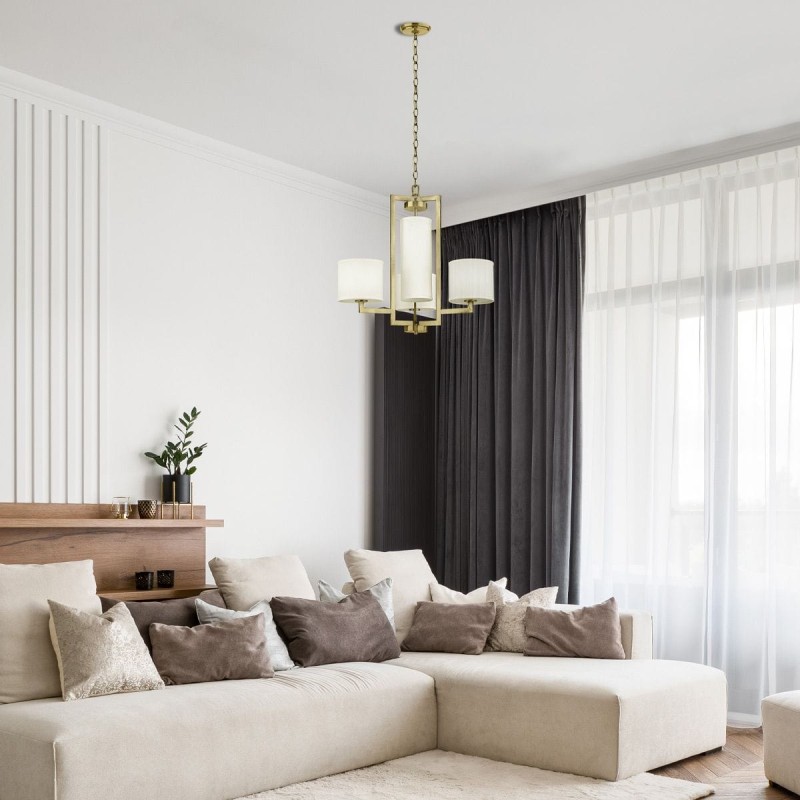 Lustre Hampton Laiton et blanc 4x60W ELSTEAD LIGHTING HK-HAMPTON4-BB