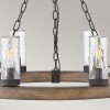 Lustre Sawyer Bois et transparent 6x40W ELSTEAD LIGHTING HK-SAWYER6-SQ
