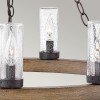 Lustre Sawyer Bois et transparent 9x40W ELSTEAD LIGHTING HK-SAWYER9-SQ