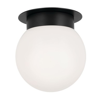 Plafonnier Albers Noir et opale 40W rond ELSTEAD LIGHTING KL-ALBERS-F-G-BK