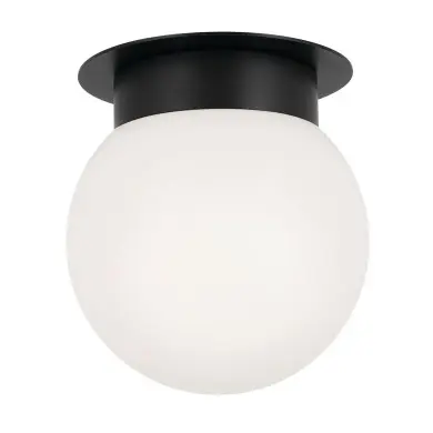 Plafonnier Albers Noir et opale 40W rond ELSTEAD LIGHTING KL-ALBERS-F-G-BK
