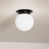 Plafonnier Albers Noir et opale 40W rond ELSTEAD LIGHTING KL-ALBERS-F-G-BK