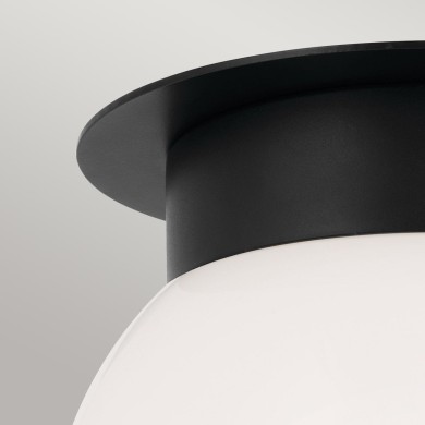 Plafonnier Albers Noir et opale 40W rond ELSTEAD LIGHTING KL-ALBERS-F-G-BK