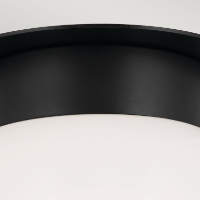 Plafonnier Albers Noir et opale 40W rond ELSTEAD LIGHTING KL-ALBERS-F-G-BK