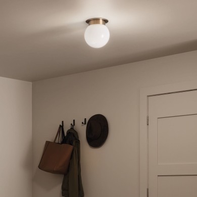 Plafonnier Albers Bronze et opale 40W rond ELSTEAD LIGHTING KL-ALBERS-F-G-CPZ
