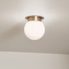 Plafonnier Albers Bronze et opale 40W rond ELSTEAD LIGHTING KL-ALBERS-F-G-CPZ