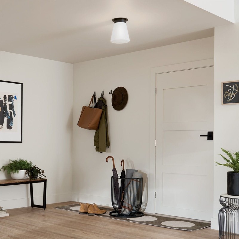 Plafonnier Albers Noir et opale 40W ELS_KL-ALBERS-F-T-BK KL-ALBERS-F-T-BK Plafonnier Albers Noir et opale 40W ELSTEAD LIGHTING KL-ALBERS-F-T-BK