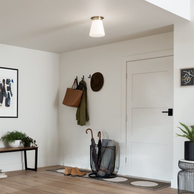 Plafonnier Albers Bronze et opale 40W ELSTEAD LIGHTING KL-ALBERS-F-T-CPZ