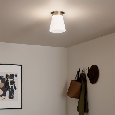 Plafonnier Albers Bronze et opale 40W ELSTEAD LIGHTING KL-ALBERS-F-T-CPZ