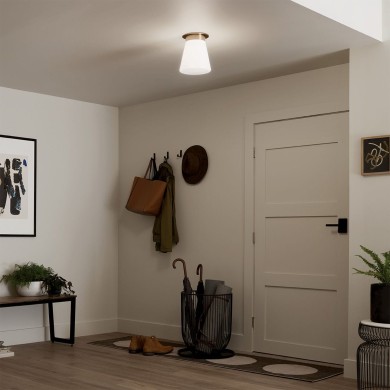 Plafonnier Albers Bronze et opale 40W ELSTEAD LIGHTING KL-ALBERS-F-T-CPZ