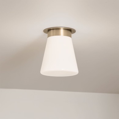 Plafonnier Albers Bronze et opale 40W ELSTEAD LIGHTING KL-ALBERS-F-T-CPZ